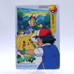 Ash & Pikachu #5 Anime Collection Bandai Carddass Pokemon Card Japanese 1998 - Image 1