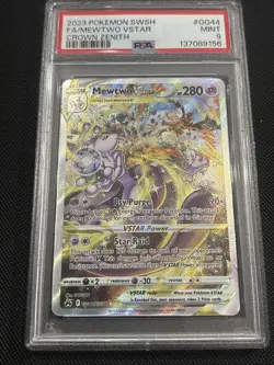 2023 Pokemon SWSH Full Art Mewtwo Vstar GG44/GG70 Crown Zenith PSA 9 (525 - Image 2