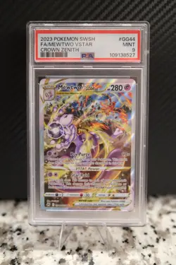 2023 Pokemon SWSH Crown Zenith Mewtwo VSTAR Galarian Gallery #GG44/GG70 PSA 9 - Image 1