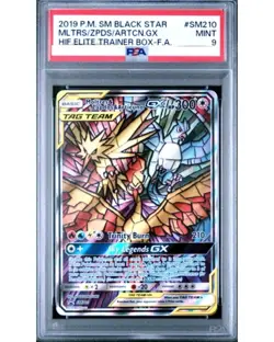 PSA 9 Mint 2019 Pokemon Hidden Fates MOLTRES ZAPDOS ARTICUNO GX SM210 - Image 1