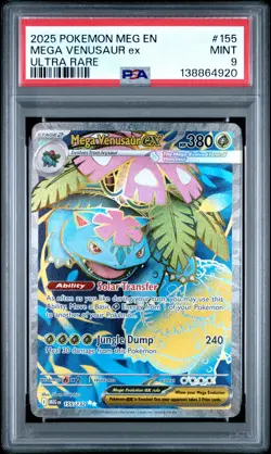 2025 POKEMON MEG EN-MEGA EVOLUTION ULTRA RARE #155 MEGA VENUSAUR EX PSA 9 - Image 1