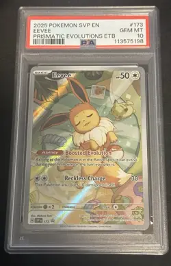 Pokemon TCG Eevee SVP 173, Prismatic Evolutions Promo Card Psa 10 - Image 1