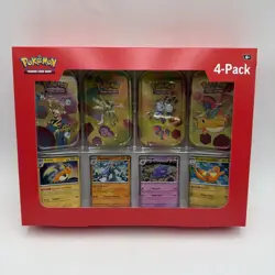 Pokemon 151 4 Mini Tins + 4 Promo Cards Bundle Pack #2 Pokemon Sams Club NEW - Image 1