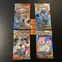 POKEMON COSMIC ECLIPSE- 4x Booster Packs - Art Set - Factory Sealed - TCG 820650805899 - Image 1