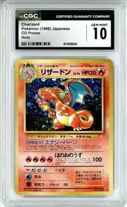 CGC GEM MINT 10 Pokemon TCG Charizard Japanese CD Promo Holo (Japanese) 1998 - Image 1