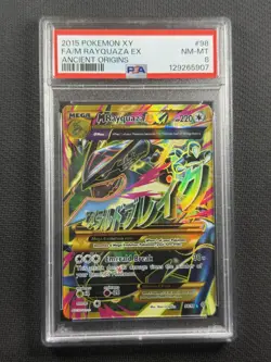 Pokemon Cards PSA 8 Nm-Mt M Rayquaza Ex Ancient Origins Full Art XY 2015 98/98 - Image 1
