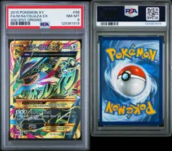 2015 POKEMON XY ANCIENT ORIGINS #98 FULL ART/M RAYQUAZA EX PSA 8 - Image 3