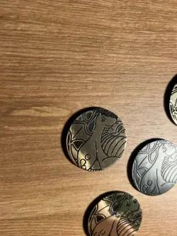 ERROR/MISPRINT Pokemon Missing Holo TCG Dragonite Gold Coins x5 Card Game Token - Image 5