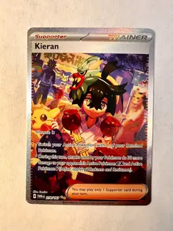 Pokemon TCG Twilight Masquerade Kieran Special Illustration Rare 218/167 - Image 1