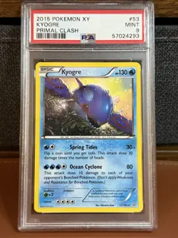 2015 Pokemon XY Primal Clash Kyogre #53 PSA 9 - Image 1