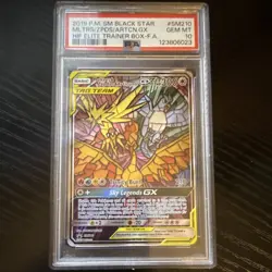 2019 Pokemon SM Moltres & Zapdos & Articuno GX SM210 TAG TEAM Promo Holo PSA 10 - Image 1