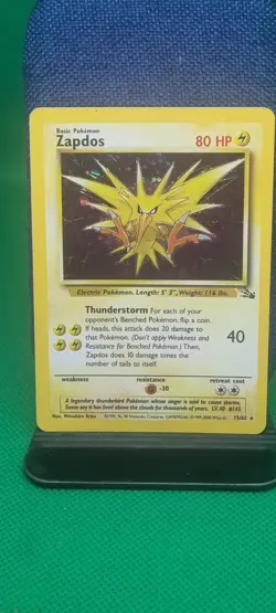 Pokemon TCG - Zapdos 15/62 Fossil Holo Rare WOTC 1999 Wizards Of The Coast LP - Image 1