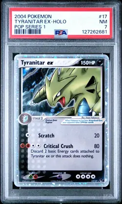 2004 POKEMON POP SER 1 #17 TYRANITAR EX-HOLO PSA 7 - Image 1