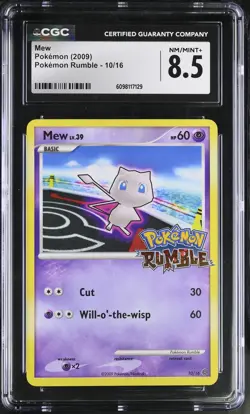 CGC 8.5 Mew 2009 Rumble 10/16 Pokemon Card - Image 1