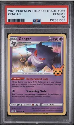 PSA 10 2023 Pokemon TCG Gengar 066/196 Trick or Trade Holo Rare Card GEM MINT 🔥 - Image 1