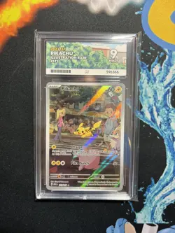 Pokemon TCG Card Pikachu 173/165 S&V 151 Illustration Rare *English* - ACE 9 PSA - Image 1