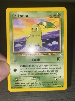 Carte Pokemon Chikorita 53/111 Neo Genesis Wizard Anglais Occasion - Image 3