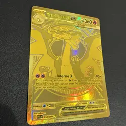 Mega Charizard X EX Phantasmal Flames 130/94 Mega Ultra Rare Gold Card - damaged - Image 5