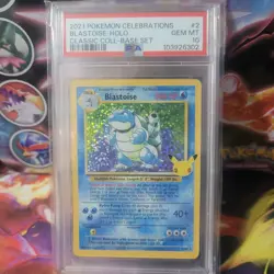 Pokemon Card Blastoise 2/102 Celebrations Holo PSA 10 Gem Mint - Image 1