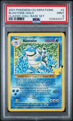 PSA 9 MINT Blastoise 2/102 Holo Pokemon Celebrations Card 2021 #2 Classic - Image 1