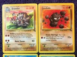 POKEMON CARD X4 FOSSIL GOLDUCK 35/62 PSYDUCK 53/62 GRAVELER 37/62 GEODUDE 47/62 - Image 2
