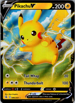 Pikachu V - 086/264 - Pokemon Fusion Strike Sword & Shield Ultra Rare Card NM - Image 1