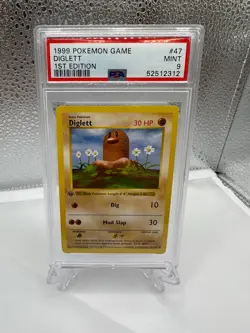 Pokemon Diglett Base Set Shadowless 1st Edition 47/102 PSA 9 - Image 1