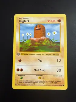 Pokemon Card Diglett Shadowless Base Set 1st Edition Common 47/102 Near Mint - Image 1