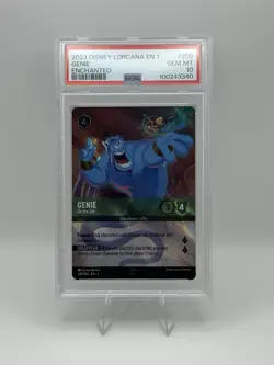 2023 DISNEY LORCANA EN 1 THE FIRST CHAPTER ENCHANTED GENIE ON THE JOB PSA 1O - Image 1