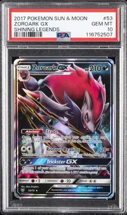 2017 POKEMON SUN & MOON SHINING LEGENDS #53 ZOROARK GX PSA 10 - Image 1