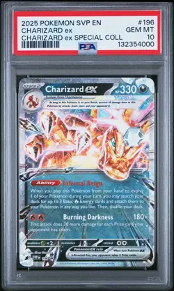 2025 POKEMON SVP EN-SV BLACK STAR PROMO #196 CHARIZARD EX PSA 10 - Image 1