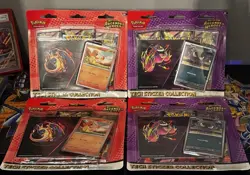 Lot of 4 Ascended Heroes 3 Pack Tech Sticker Collection Sealed Pokemon FAST SHIP - Image 1