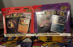 Lot of 4 Ascended Heroes 3 Pack Tech Sticker Collection Sealed Pokemon FAST SHIP - Image 2