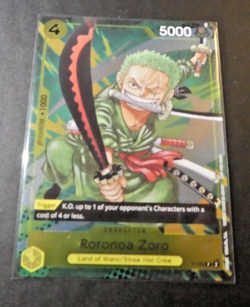 One Piece Card Game English Carte Holo Roronoa Zoro P-042 Alt Mint - Image 1