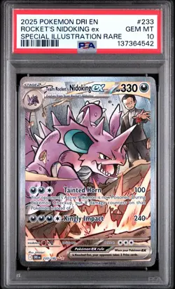 PSA 10 TEAM ROCKET'S NIDOKING EX 233/182 SIR DESTINED RIVALS POKEMON 🌑 - Image 1