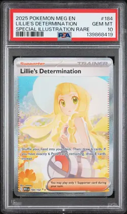 2025 POKEMON MEG SPECIAL ILLUSTRATION RARE LILLIE'S DETERMINATION PSA 10 - Image 1