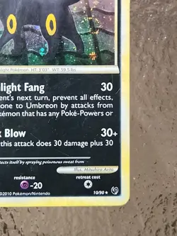 Pokemon TCG Umbreon 10/90 Undaunted Holo Rare Card Swirl 2010 NM - Image 3