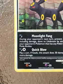 Pokemon TCG Umbreon 10/90 Undaunted Holo Rare Card Swirl 2010 NM - Image 4