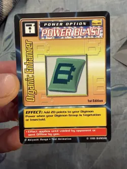 1999 Bandai Digimon Trading Card Power Option Organic Enhancer 1st Edition Bo-48 - Image 1