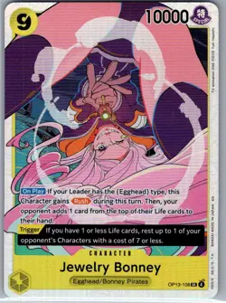 Jewelry Bonney OP13-108 SR English Carrying On His Will - One Piece Card - NM - Image 1
