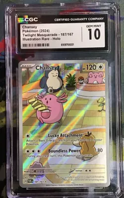 2024 Pokemon Twilight Masquerade Chansey Illustration Rare CGC 10 #187/167 - Image 1