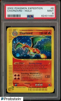 2002 Pokemon Expedition #6 Charizard Holo PSA 9 MINT - Image 1