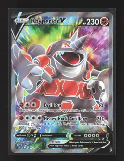 Pokemon SWSH03: Darkness Ablaze #181/189 Ultra Rare Rhyperior V (Full Art) - Image 1