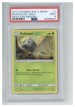 2019 Pokemon Sun & Moon Detective Pikachu 1 Bulbasaur-Holo PSA 9 - Image 1