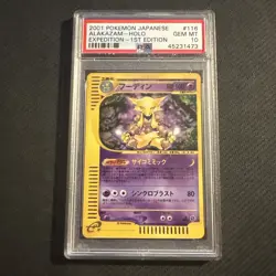 Alakazam Pokemon 2001 Holo E-Series Expedition 1st ED Japanese 116/128 PSA 10 - Image 1