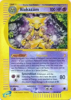 Alakazam - 33/165 - Pokemon Expedition Non-Holo Rare Card LP - Image 1