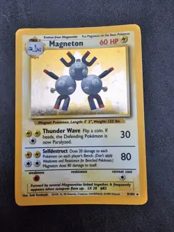 ⚡ Pokemon TCG Magneton 9/102 - Base Set Holo WOTC - Moderate Play (MP) ⚡ - Image 1