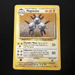 Pokemon TCG Magneton 9/102 Base Set Holo Rare MP - Image 1