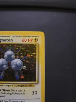 Pokemon TCG Card English Base Set Magneton 9/102 Holo Rare LP/MP - Image 3