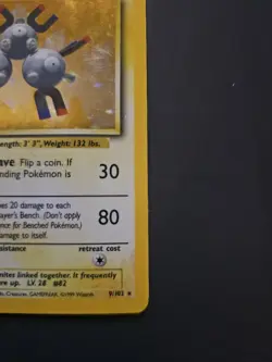 Pokemon TCG Card English Base Set Magneton 9/102 Holo Rare LP/MP - Image 4